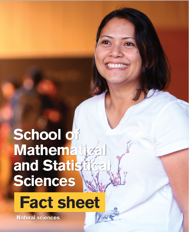 School of Mathematical and Statistical Sciences Fact Sheet cover. 